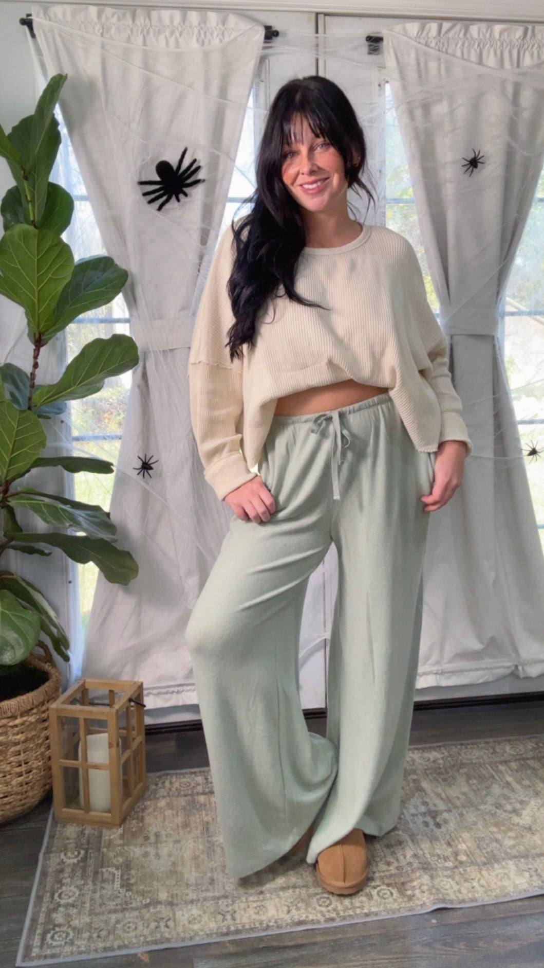 Fall Nights Lounge Pants Sage Green