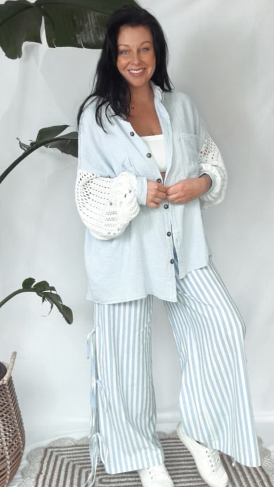 Crochet Sleeve Button Down