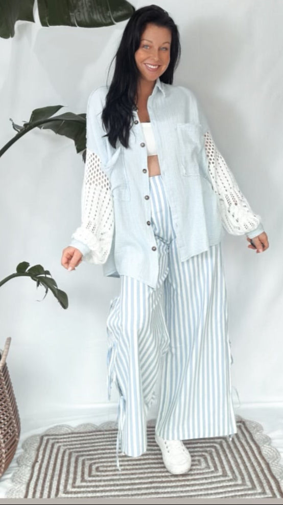 Crochet Sleeve Button Down