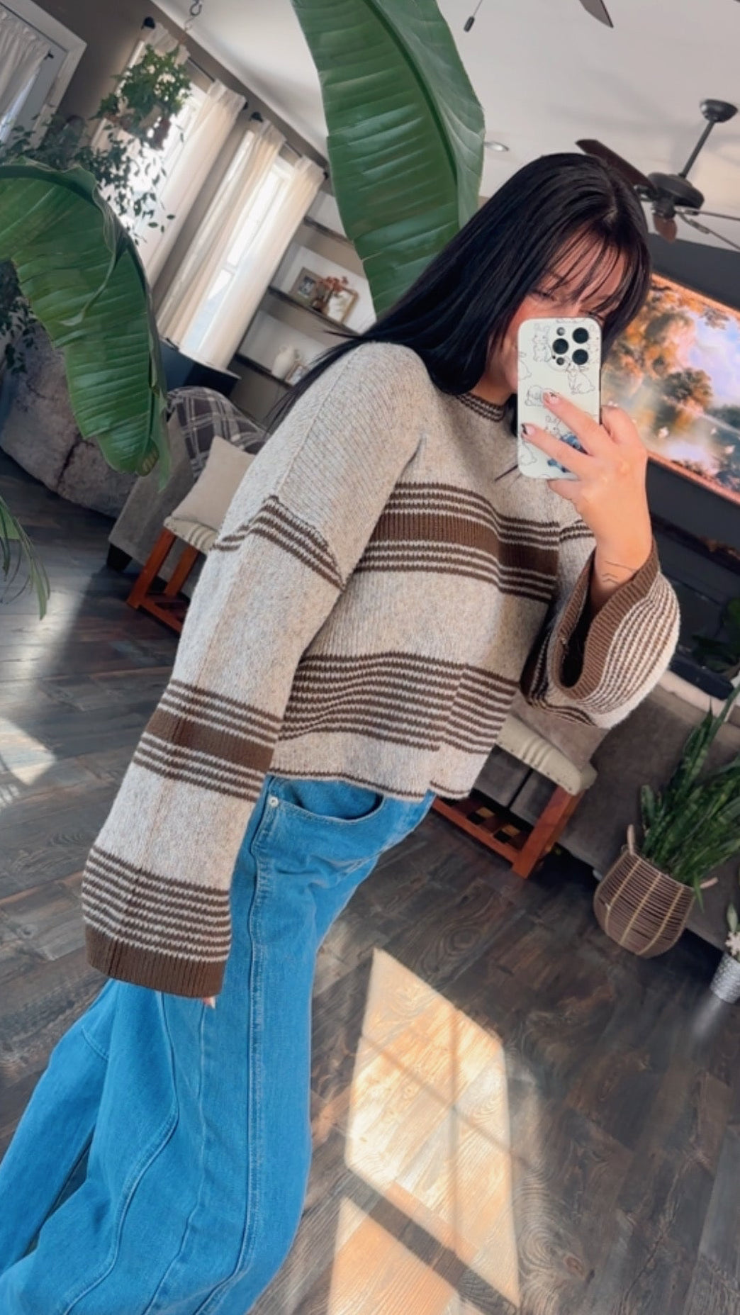 Mocha Latte Striped Sweater