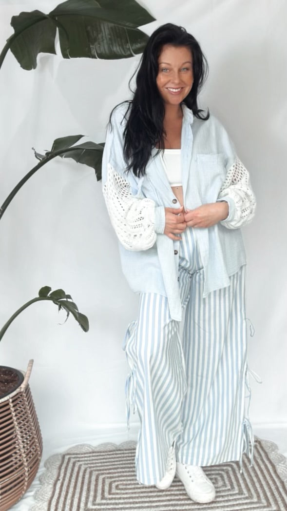 Crochet Sleeve Button Down