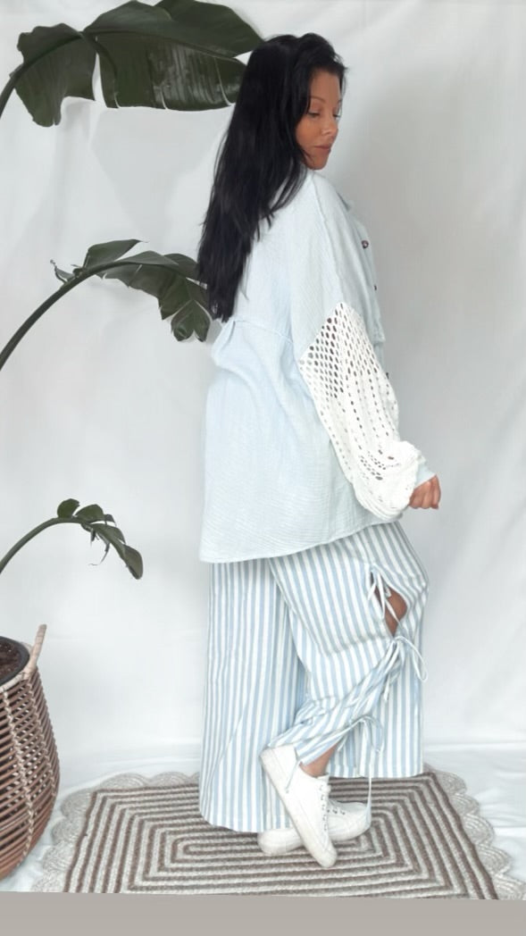 Crochet Sleeve Button Down