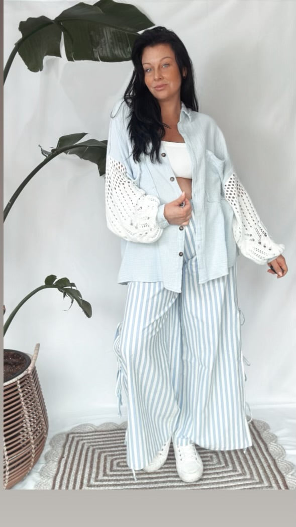 Crochet Sleeve Button Down