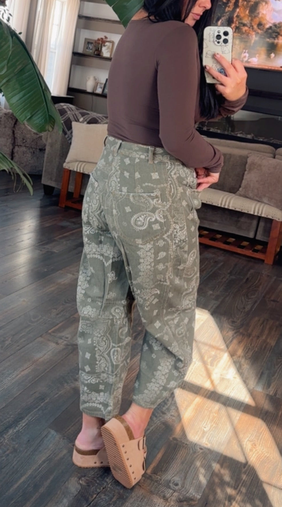 Matcha Moonlight Barrel Jeans
