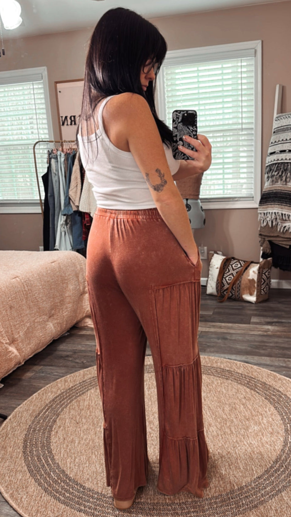 Chic Tiered Lounge Pants, back