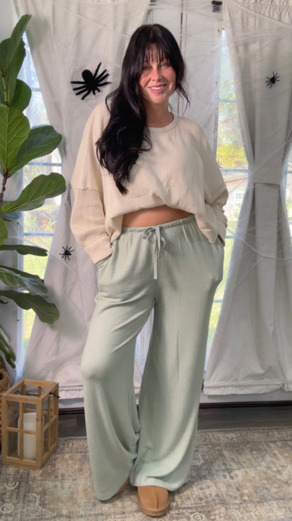 Fall Nights Lounge Pants Sage Green