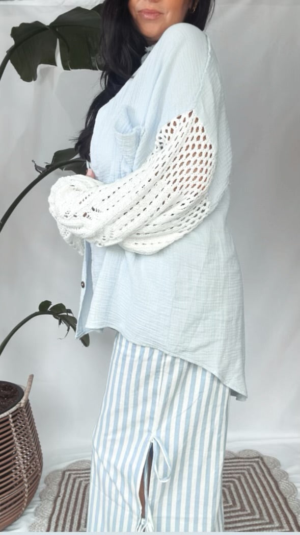 Crochet Sleeve Button Down