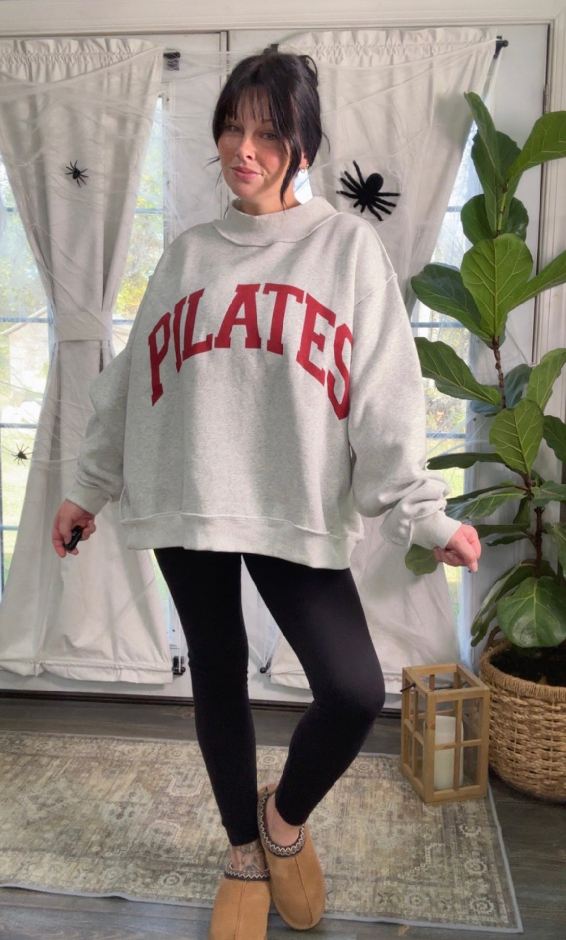 Pilates/Yoga Reversible Oversized Crewneck