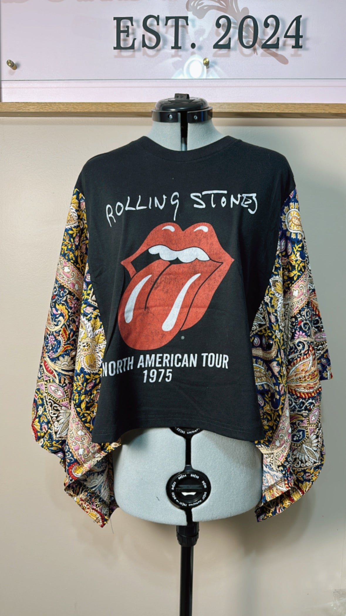 Rolling Stones Mix & Match Tee Black Floral
