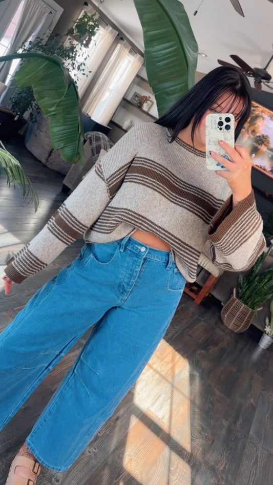 Mocha Latte Striped Sweater